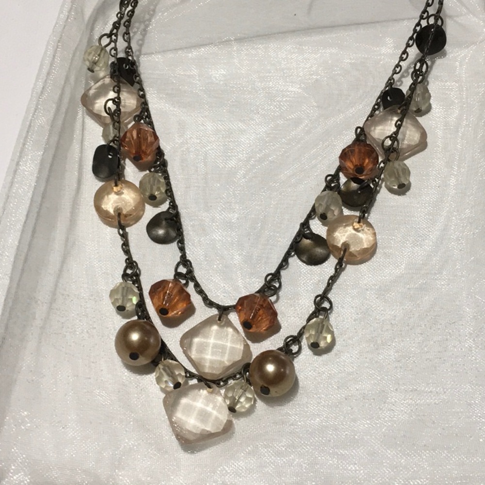 Antiqued gold tone necklace